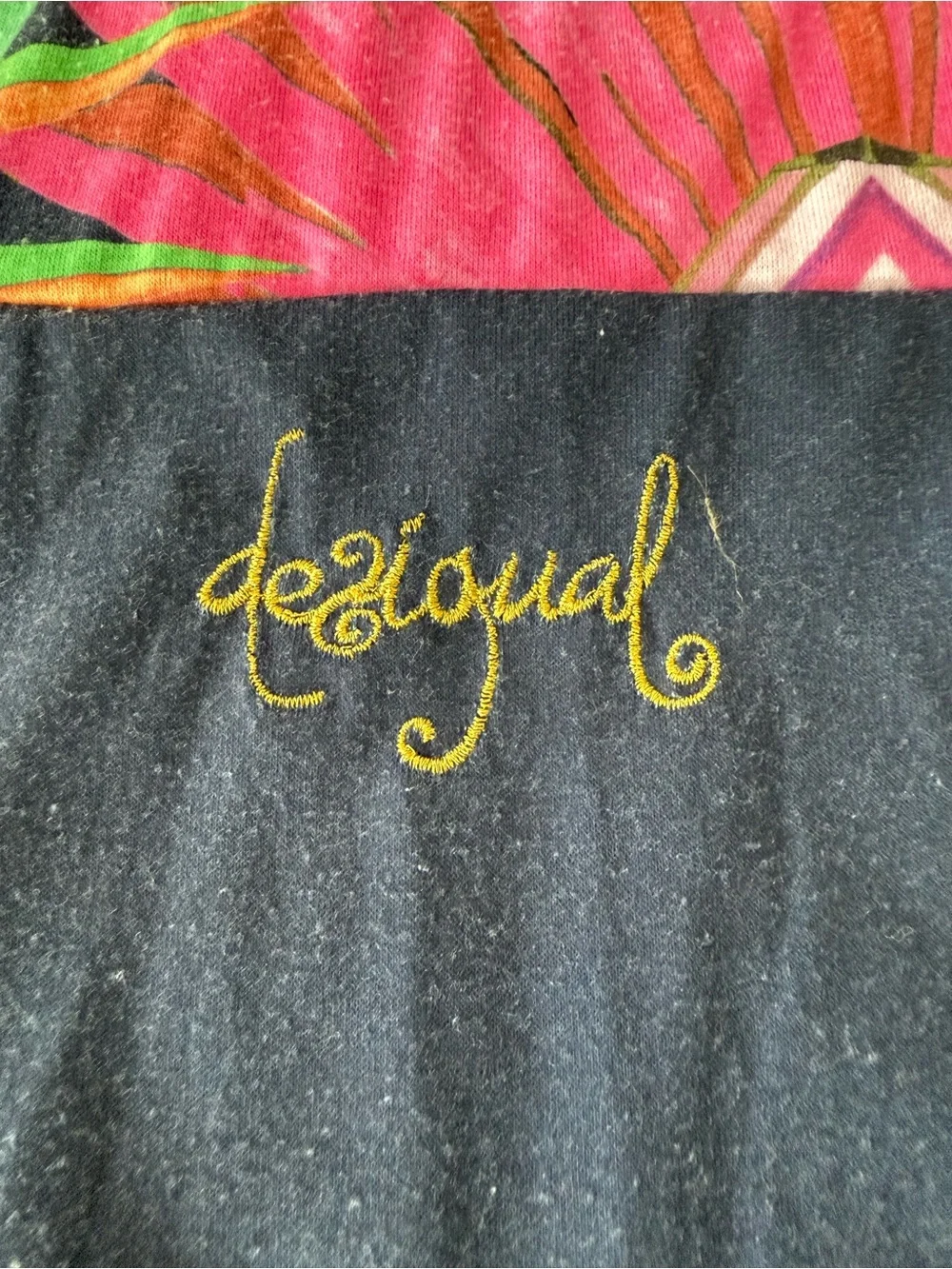 Desigual Embroidered Patchwork Skirt Med Y2K Fun Colorful Art To Wear Boho E07 - Picture 5 of 5